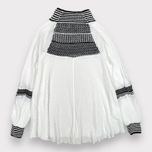 Free People Women's Snow Day Tunic Top Balloon Sleeve Knit Thermal Shirt Size S - Picture 12 of 16
